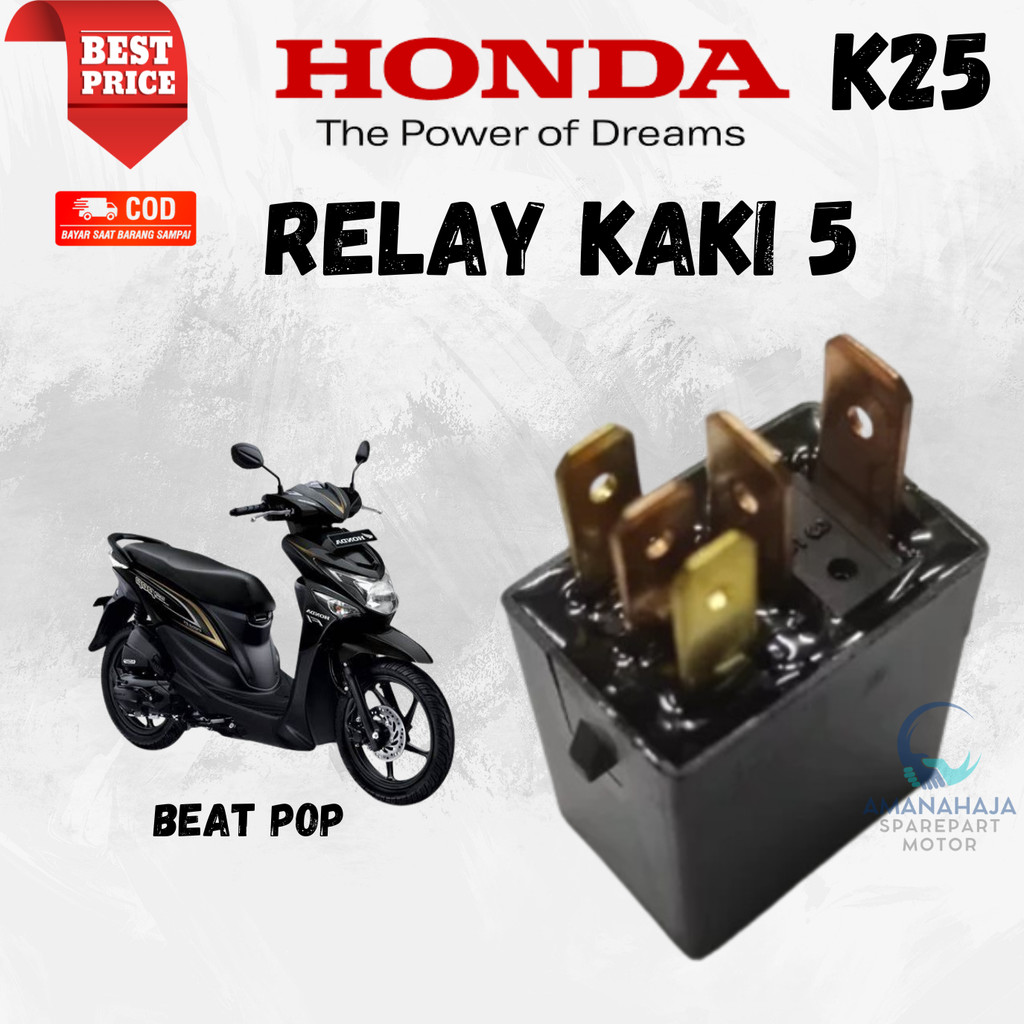 ( GARANSI ) ORI RELAY KAKI 5 MOTOR  BEAT POP(K25) | SPAREPART ORIGINAL  SUKU CADANG SEPEDA MOTOR