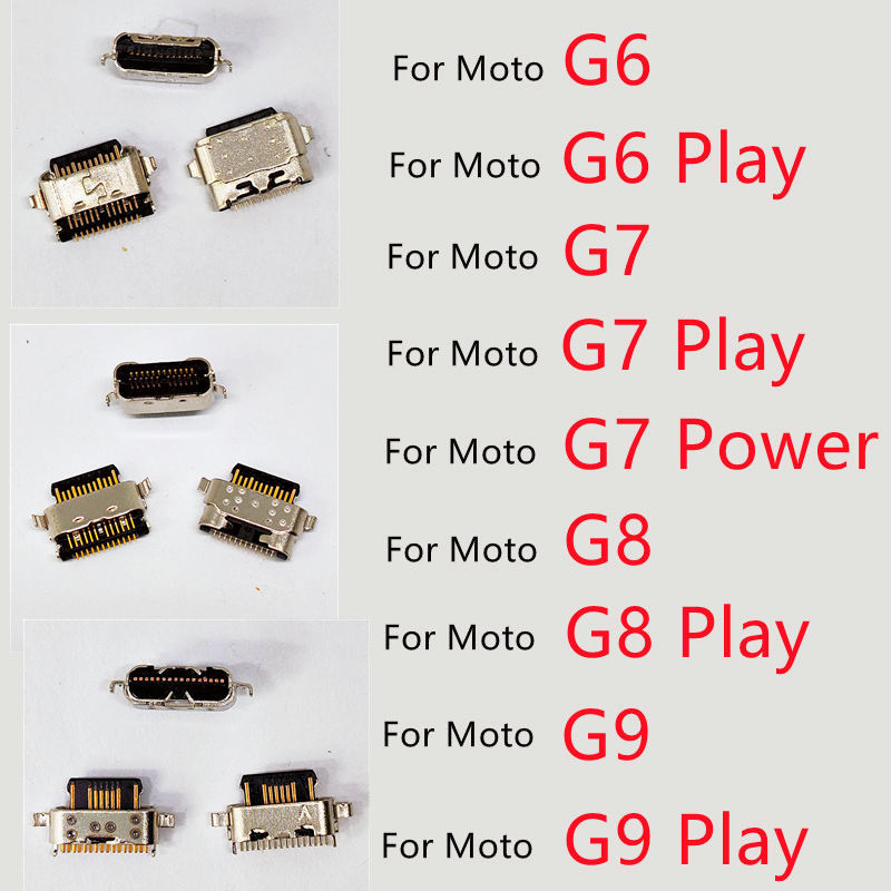 50pcs For Motorola Moto G5 G5s G6 G7 G8 G9 Plus Play Power Lite Micro USB Charging Port Dock Socket 