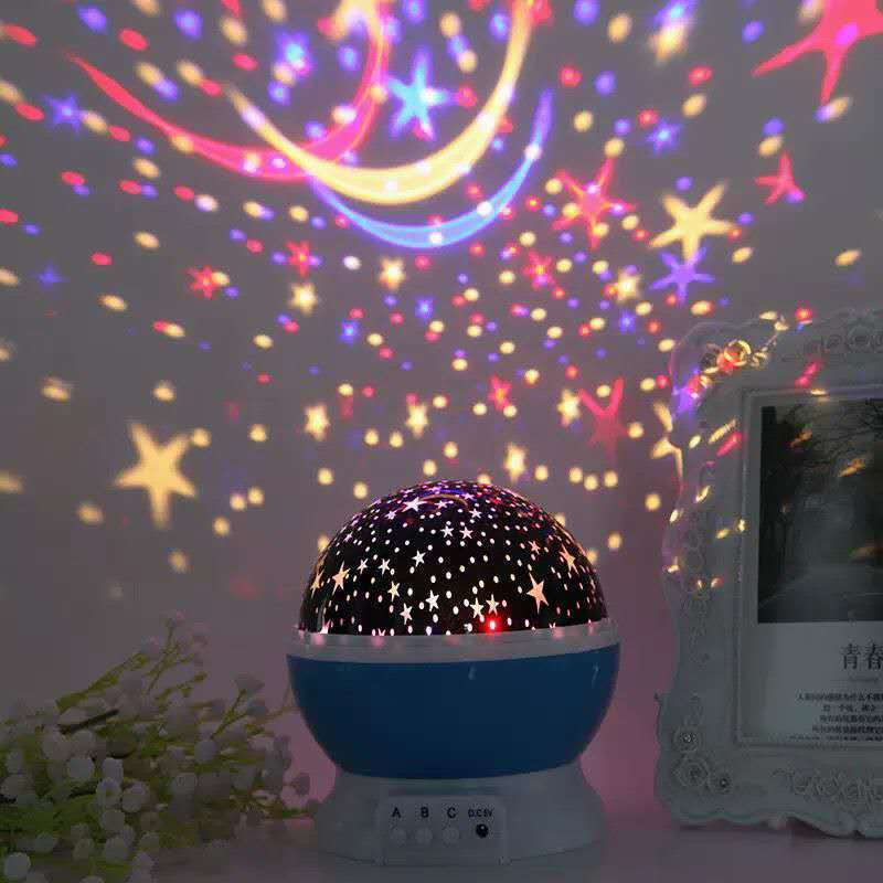 Lampu Tidur Proyektor Langit Bulan Bintang Aesthetic / Lampu Tidur Proyektor