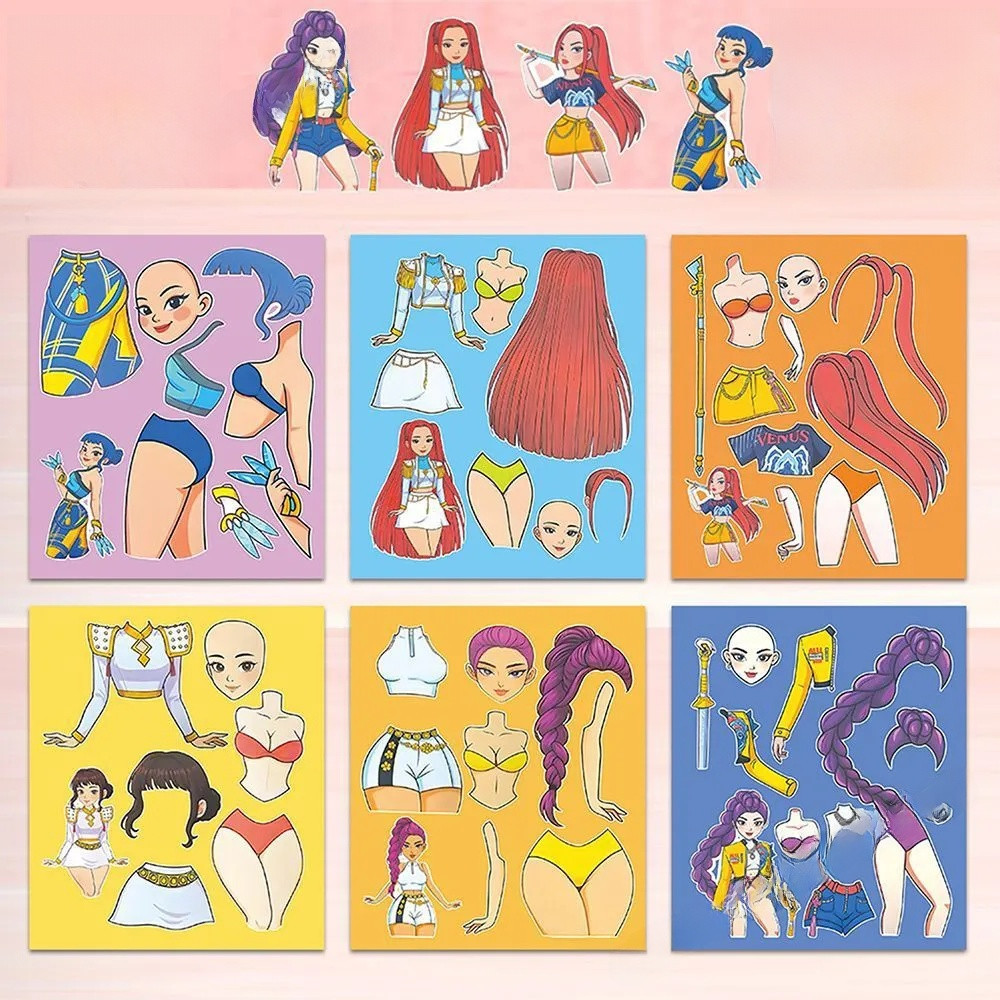 ( STICKER 1 SET ) STIKER DIY KECIL GANTI MUKA WAJAH EKSPRESI KARAKTER KPOP DEMON HUNTERS/ ANIME VER