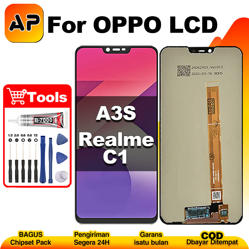 LCD FOR OPPO A3S LCD Realme C1 Layar Sentuh Fullset Glass Touchscreen High Quality Anti Pecah Digiti