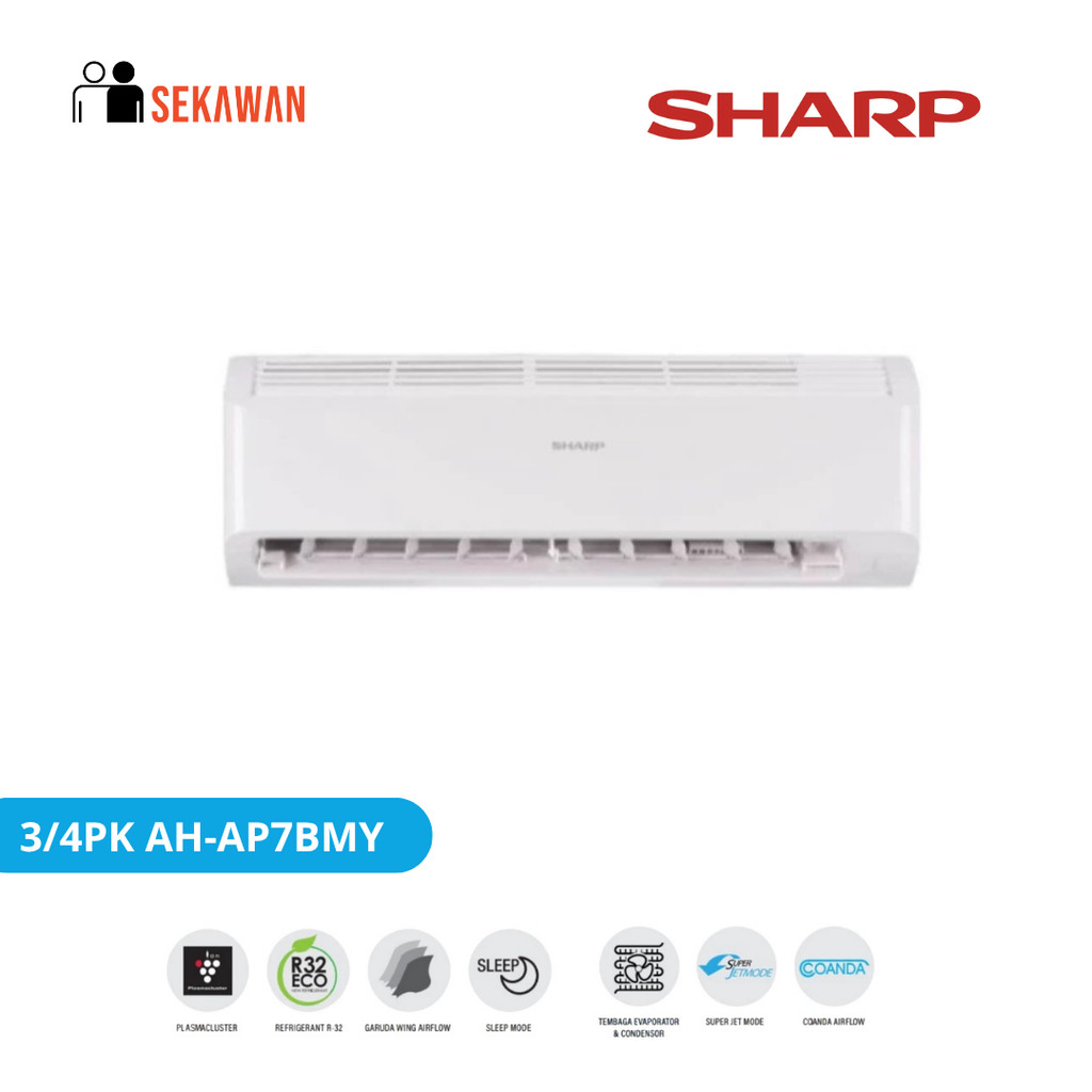 Sharp  Air Conditioner AC Plasmacluster 3/4 PK SHARP R32 AH-AP7BMY / 7BMY