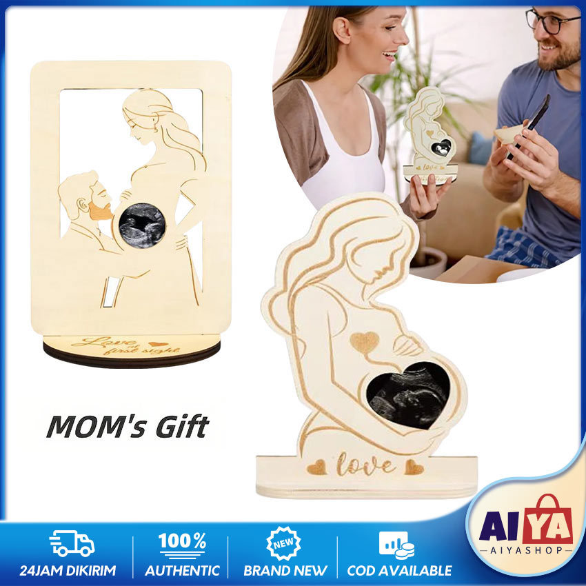 Bingkai Foto Kenangan USG Bayi / 3D Bingkai Foto USG Kayu Unik / Baby Ultrasound Frame / Bingkai Fot