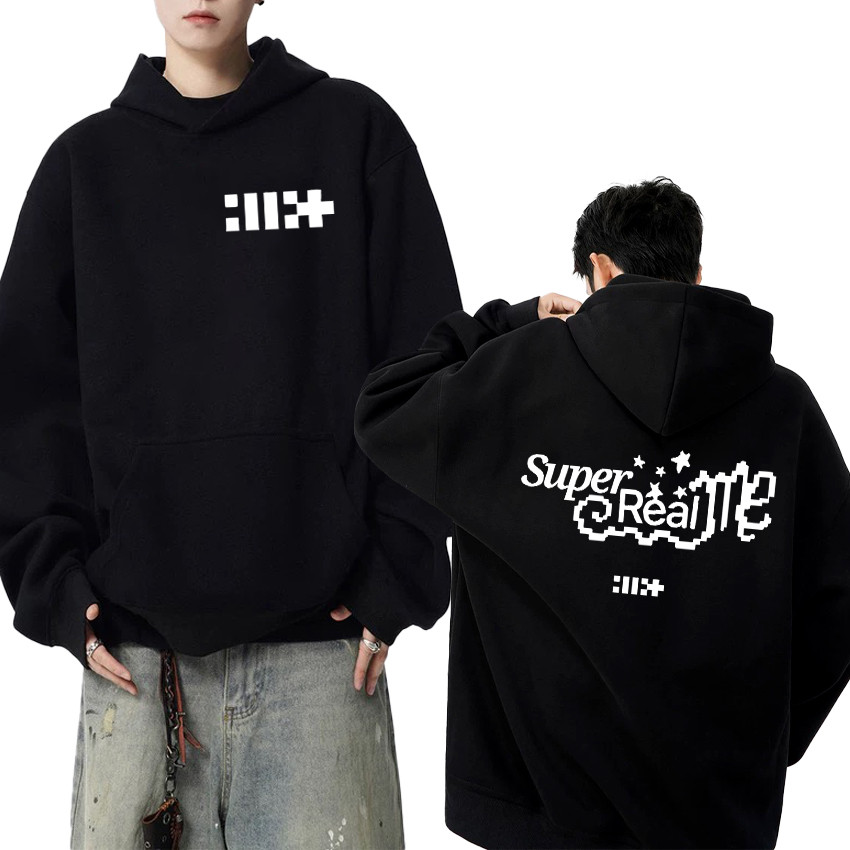 Jaket super real me - Korea Kpop ILLIT Band Album Super Real Me Double Sided print Hoodie