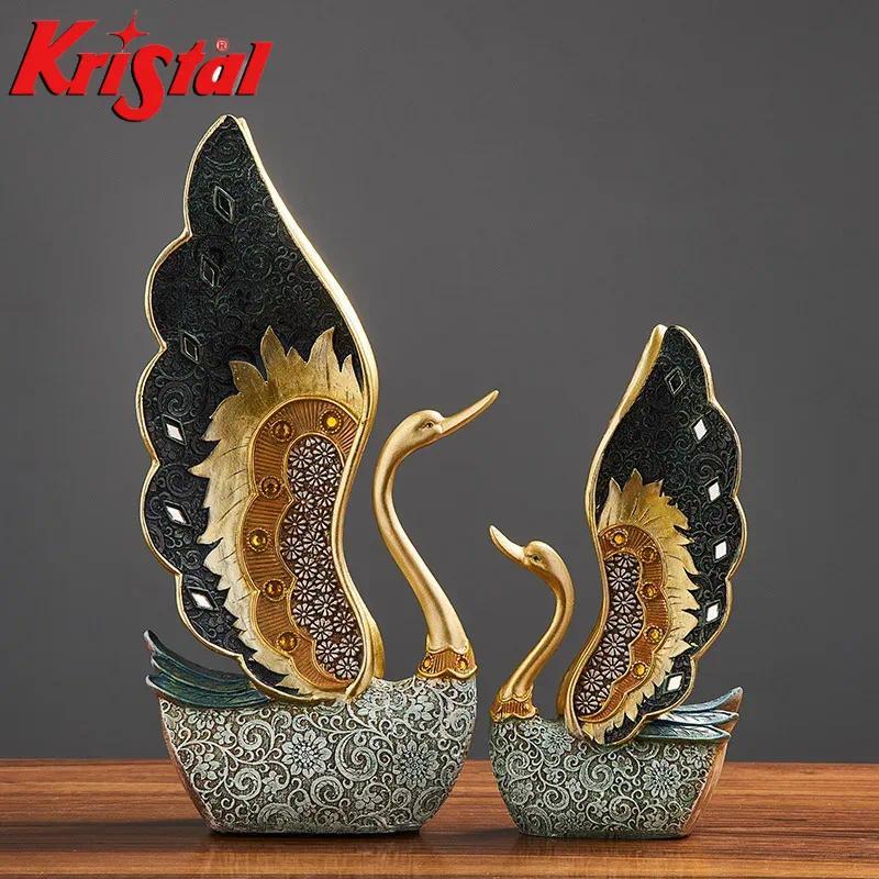 Patung Telepon Kristal Transparan Vintage Dekorasi Meja Ruang Tamu Kamar Kantor Hiasan Rumah Elegan
