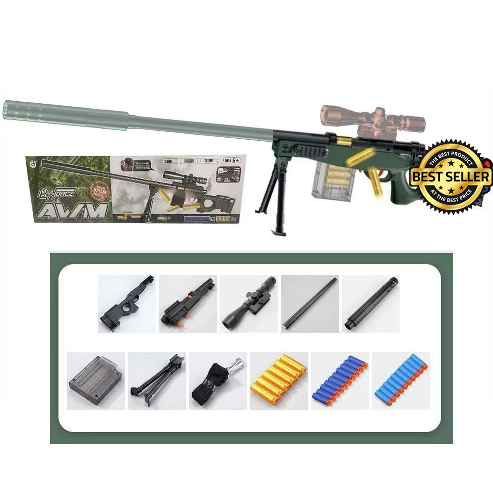 Mainan Anak Tembakan AWM Mega Force Anak Gun Shell Throwing Mainan Tembakan Big Size ALPHA
