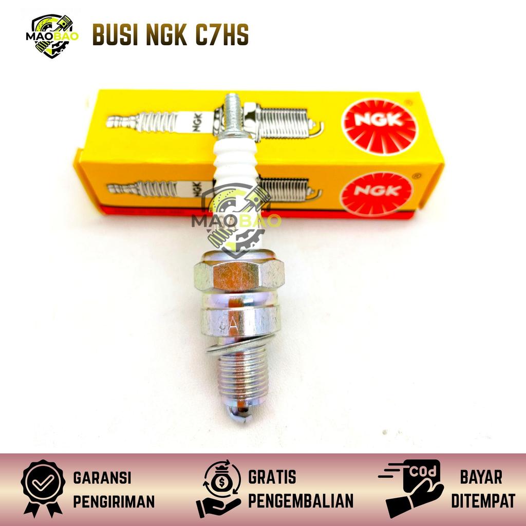 MB - BUSI NGK C7HS ,  busi motor Mio Jupiter z smash Shogun grand Supra x busi motor NGK drat pendek