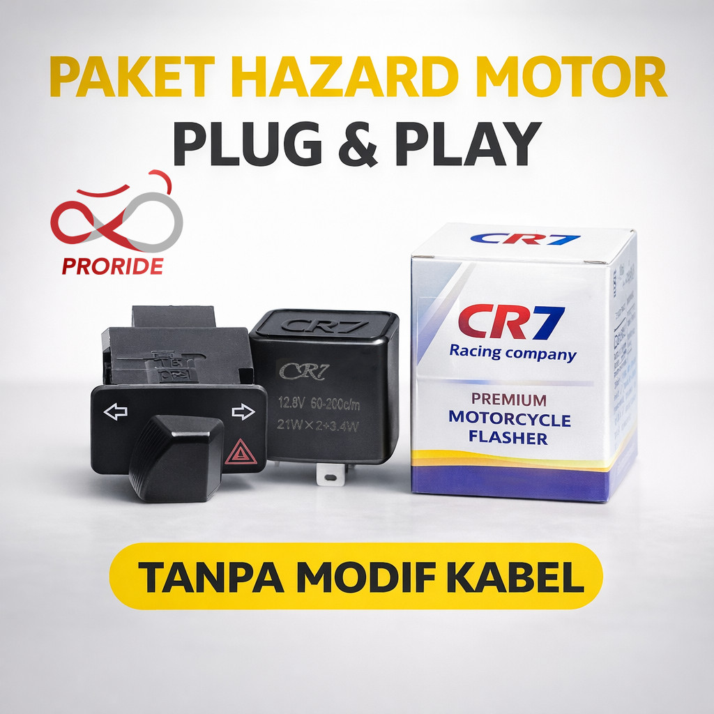 Flasher CR7 Sein Hazard Motor – Saklar Hazard & Paket Flasher Plug & Play