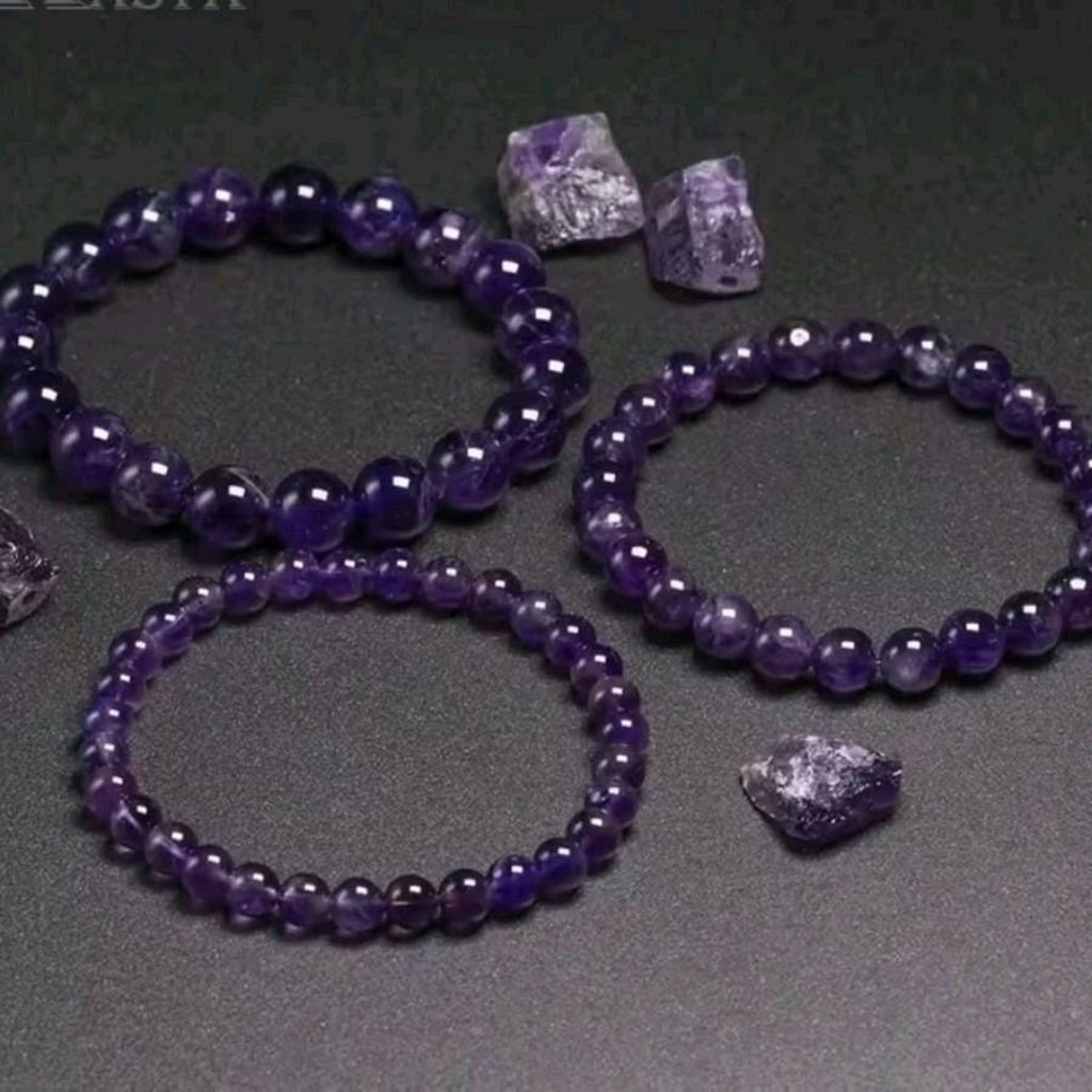 Gelang kecubung ungu amethies asli natural elegan permata