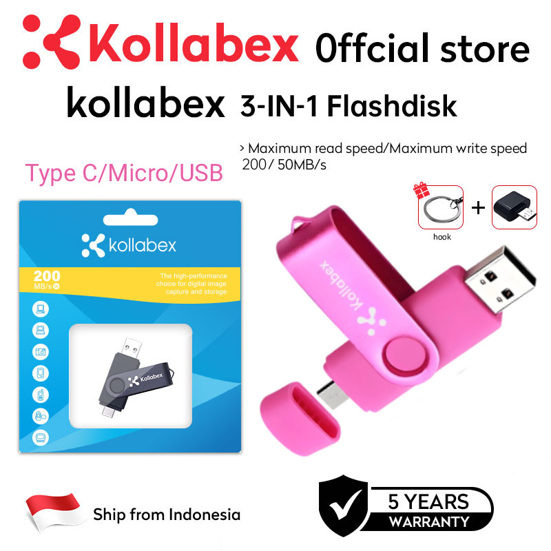 (DFlash Laptop) Kollabex FLASHDISK OTG TYPE C USB 1TB/2TB FLASH DRIVE ULTRA DUAL USB 3.0 Flashdisk h