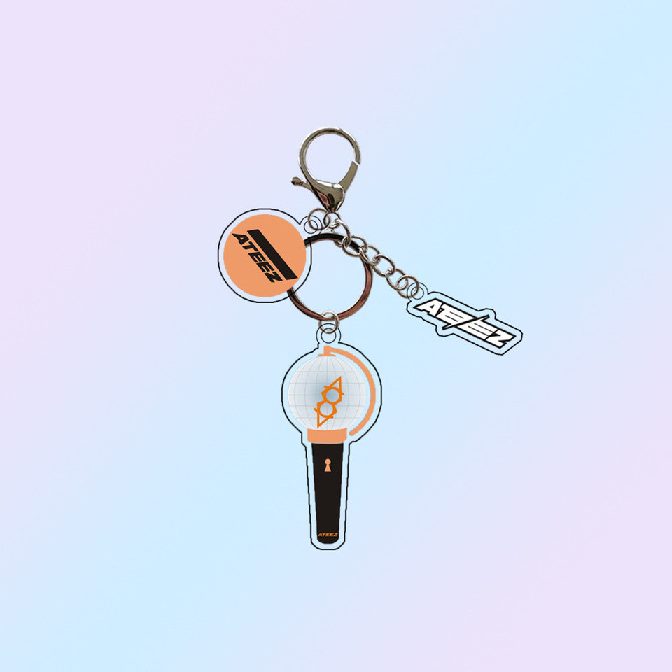 KPOP ATEEZ RIIZE TWS Light Stick Pattern Acrylic Keychains Shinyu Hongjoong Wonbin Fashion Keyring B