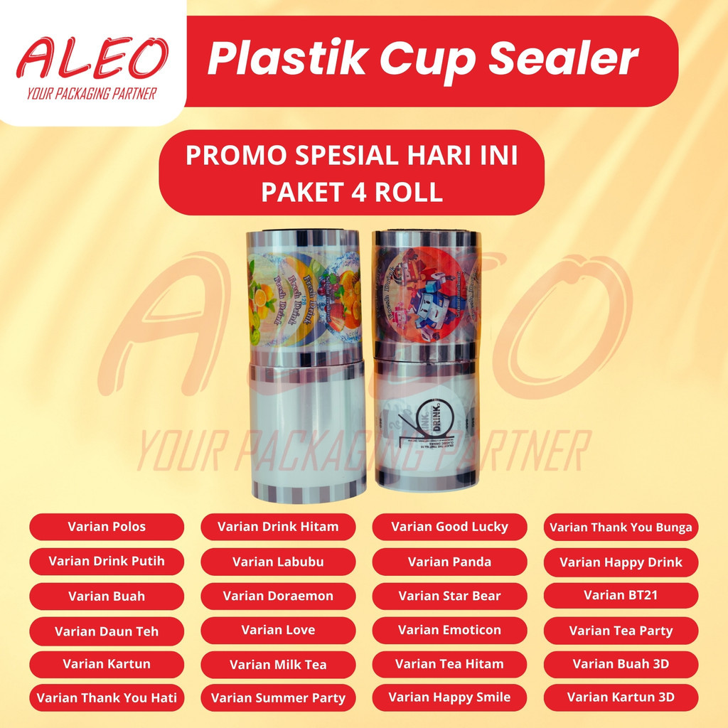Seal Cup Lid Sealer Press Gelas isi 1000pcs Sealcup