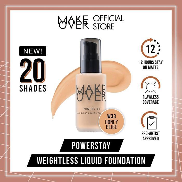 MAKE OVER Powerstay Weightless Liquid Foundation 33 ml - Matte Foundation - w42 warm sand