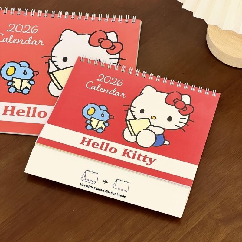2026 Sanrio Desktop Calendar Anime Hello Kitty Calendar Kawaii Desktops Decoration Christmas Gifts