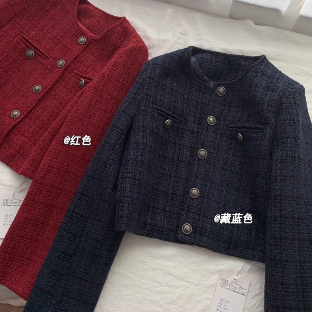 AANTOI SELLER VN MINNIE TWEED BLAZER DARK NAVY / TWEED OUTER BLAZER WINTER