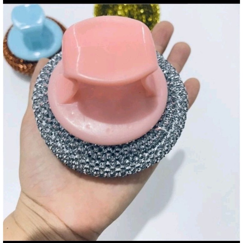 Spon  kawat cuci piring dengan gagang/Kawat Panci