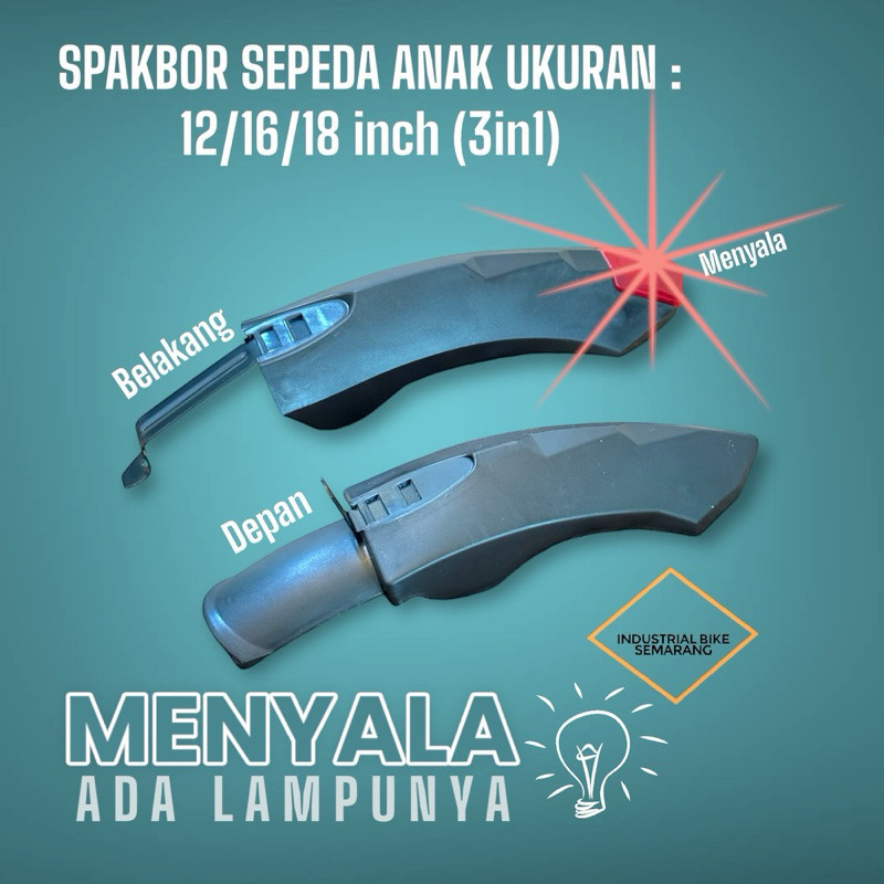 SMG (( SPAKBOR MENYALA )) Fender Spakbor Selebor Mudguard Sepeda Anak Ukuran 12 16 18 inch BMX Mini