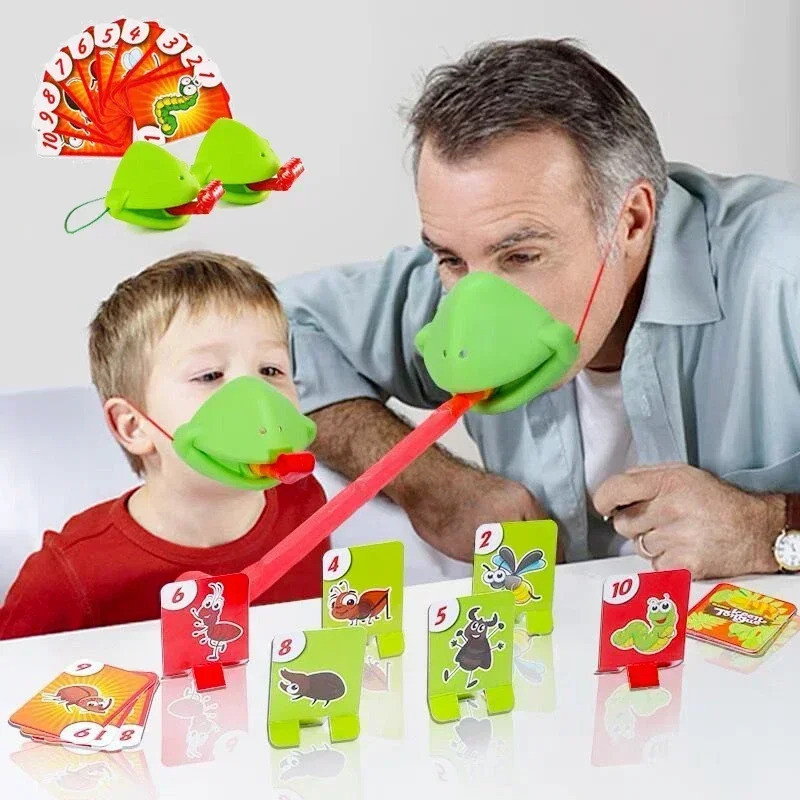 Board Games for ildren Family Party Toys Frog Mask Wagging Tongue Lick Cards Antistress Funny Deskto