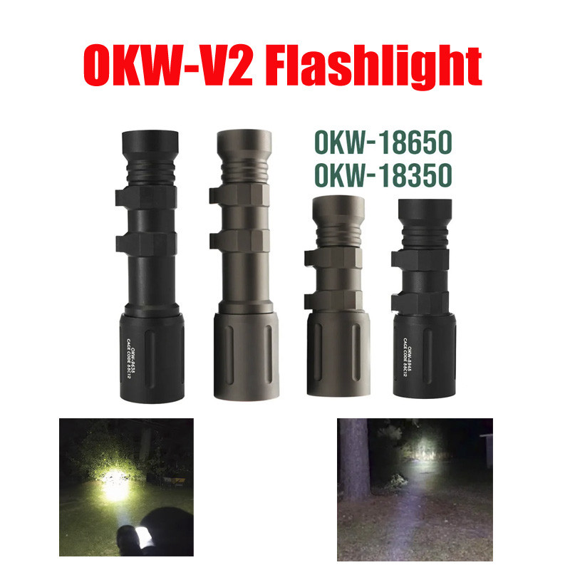 SOTAC Tactical MOD Metal OKW V2 Flashlight 18650 18350 Hunting Light ,Long1200 lumens,Short 680 lume