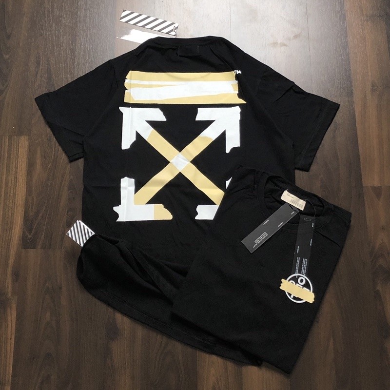 KAOS OFF WHITE - TAPE HITAM FULLTAG MIRROR 1:1 ORIGINAL | TSHIRT OFF WHITE | BAJU OFF WHITE