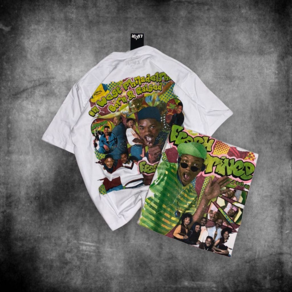 (LVR) Baju Kaos Oversize THE FRESH PRINCE OF BEL-AIR  - T Shirt Vintage Will Smith Oversized White K