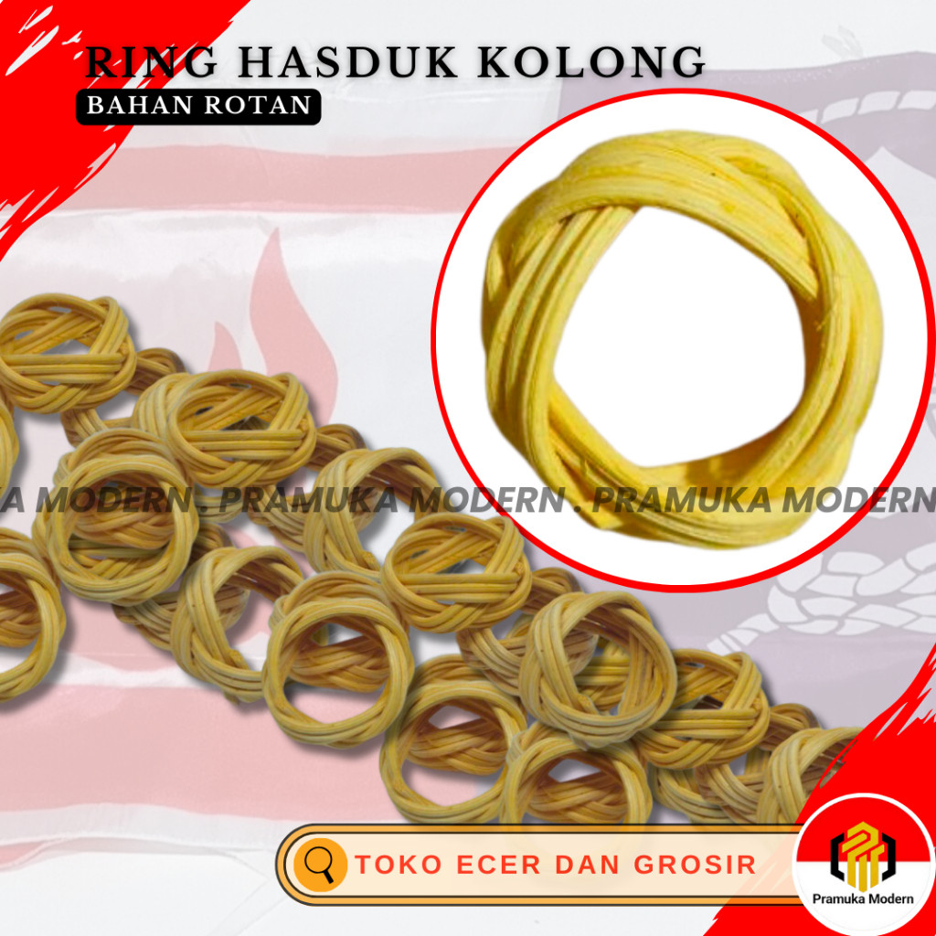 Ring kolong Rotan Super Bijian Pernis / Ring Hasduk Pramuka Rotan Super