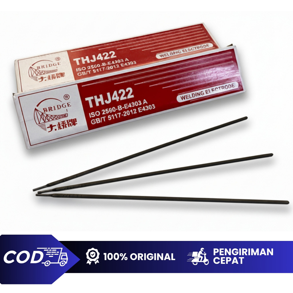 (Perpack 2.5kg) Bridge Kawat Las Elektroda THJ422 2.5 x 300 mm MMA ARC Stick Welding Electrode Besi 
