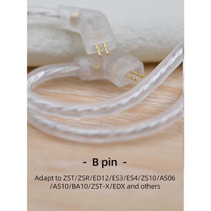 Matra Mart_ Kabel KZ Silver Upgrade with Mic KZ Cable Type B / C EDX ZSN Pro Ultra - Pin B