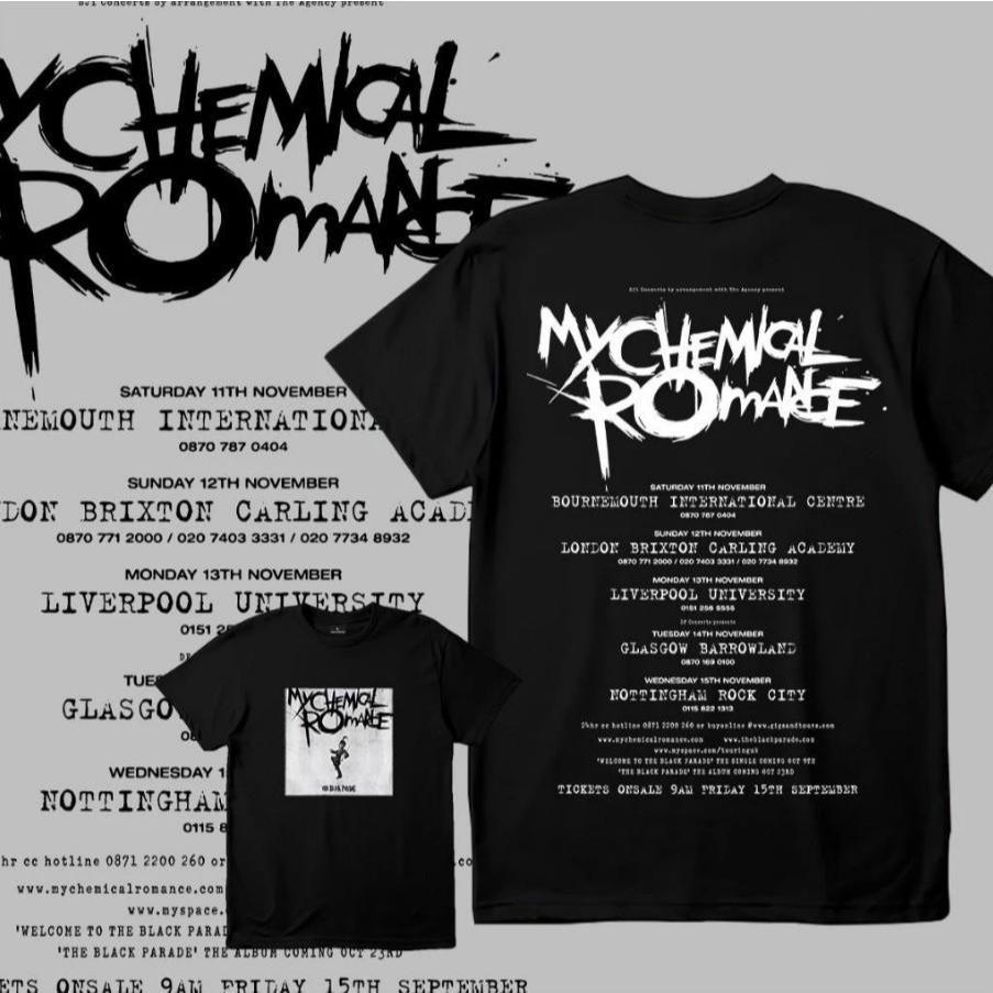 Kaos My Chemical Romance Band Tshirt Disenchanted Unisex Printed Kaos Short Sleeve Shirt Casual Baju