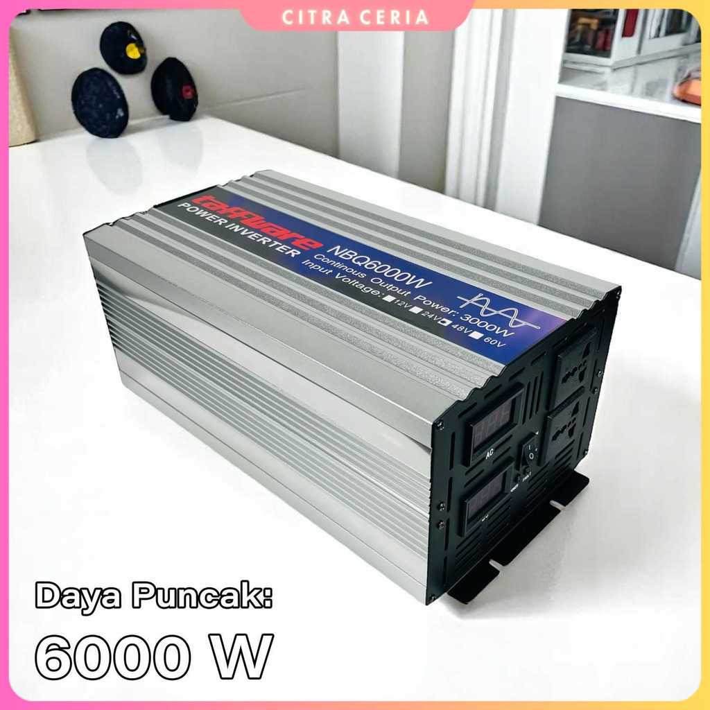 Taffware Power Inverter Mobil Pure Sine Wave DC 48V to AC 220V 6000W - NBQ6000W