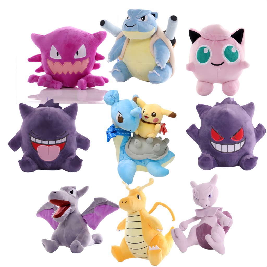 Pokemon Pikachu Gengar Plush Blastoise Lapras Haunter Mewtwo Dragonite Jigglypuff Peluche Kawaii Plu
