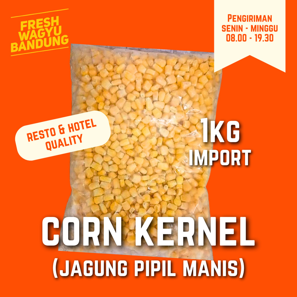 JAGUNG PIPIL MANIS PREMIUM IMPORT FROZEN SWEET CORN KERNEL 1KG - pipil sudah dipotong cut