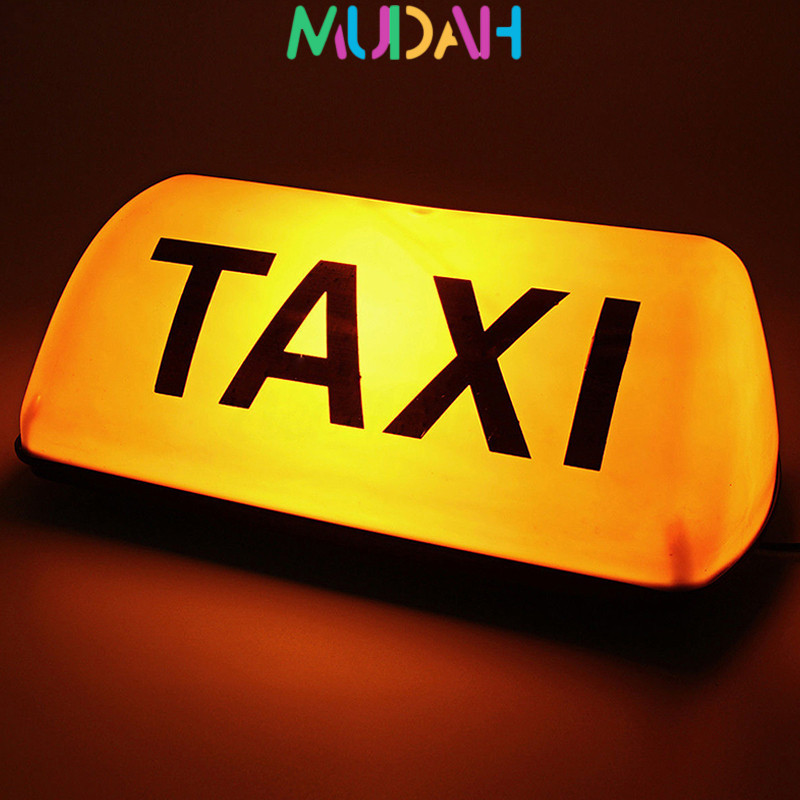 Taxi Lamp / Taxi Tanda Easy To Instalation 12V DC/ Lampu Tanda Taxi Magnetik Anti Air Untuk Atap Mob