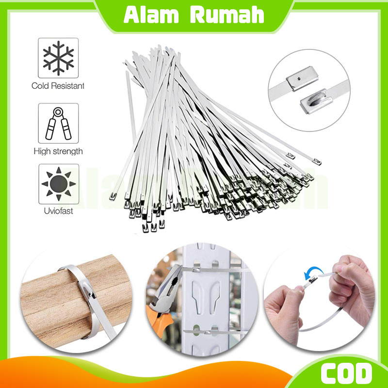 50pcs kabel ties stainless anti karat/cable ties multifungsi stainless /stainless cable ties kabel t