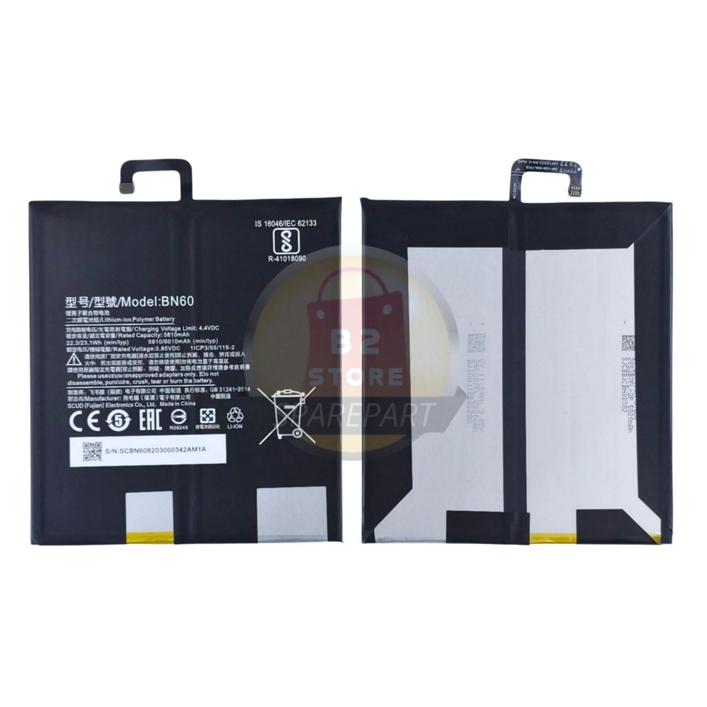 Baterai BN60 Compatible untuk Xiaomi MI PAD BN-60 MiPAD Original Quality - Batre Batrai Batray Bater