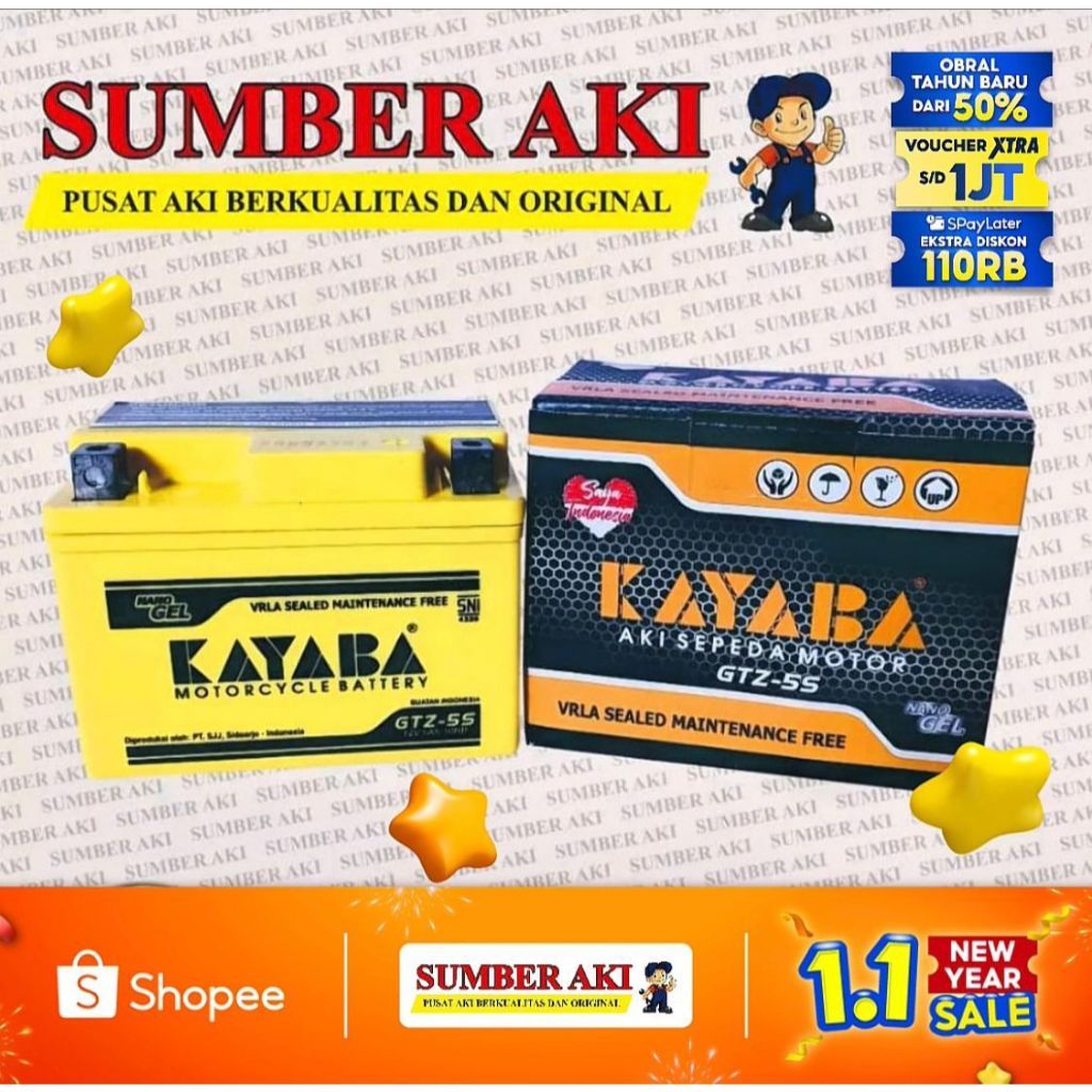 Aki Motor  KAYABA GTZ5S Aki Kering