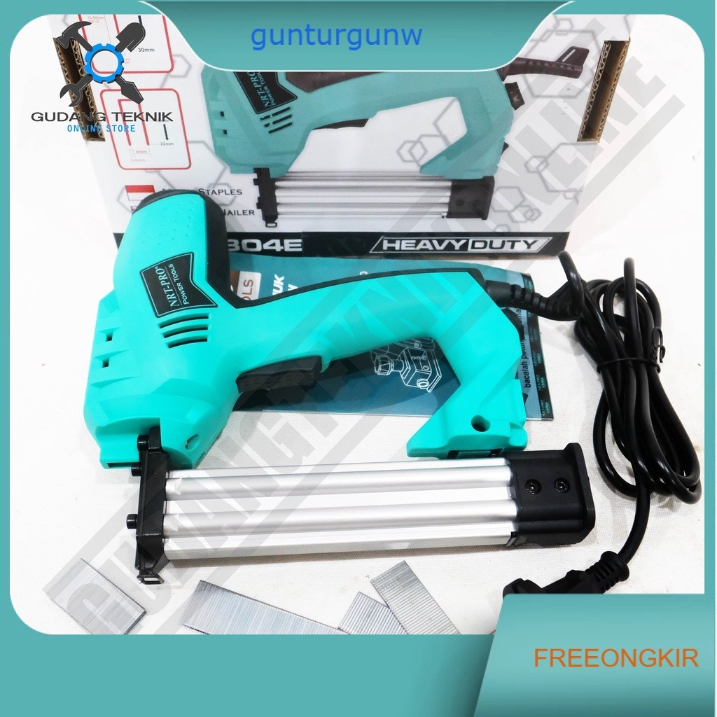 MESIN STAPLES F304E NRT PRO / Alat Elektrik Electric Nailer Staples Paku Tembak Stapler Gun F 304 NR