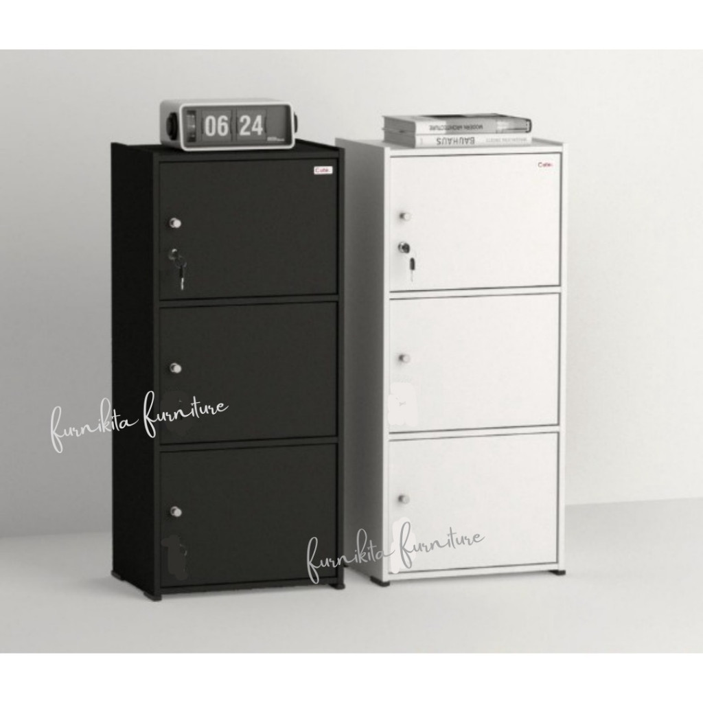 JTR - RAK SERBAGUNA 3 PINTU KAYU KUNCI / LEMARI BUKU SERBAGUNA