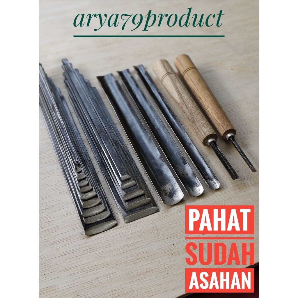 Pahat Tatah Ukir Kayu Jepara Satu Set Isi 20 PCS Lengkap