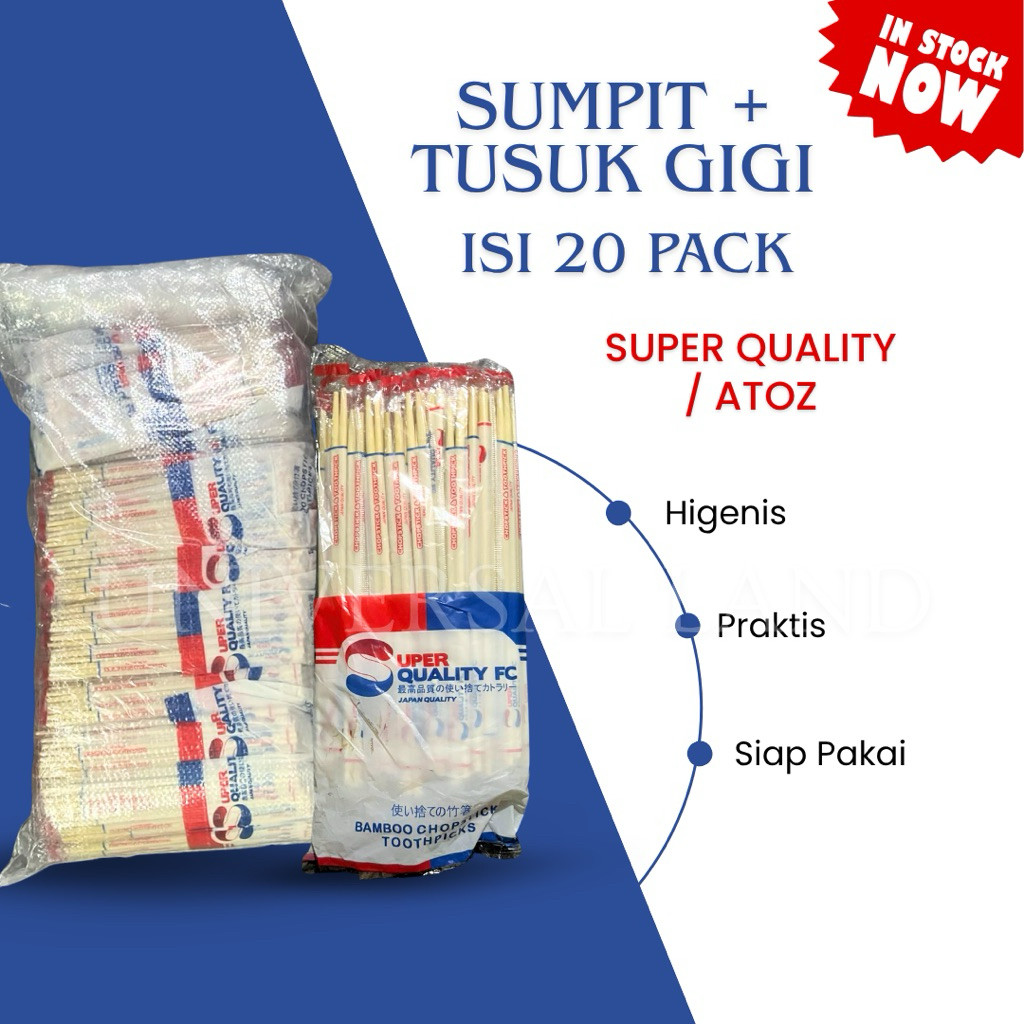 sumpit ion + tusuk gigi 20 pack ( 1000 pasang ) | sumpit ion | sumpit ion 20 pack | sumpit kayu