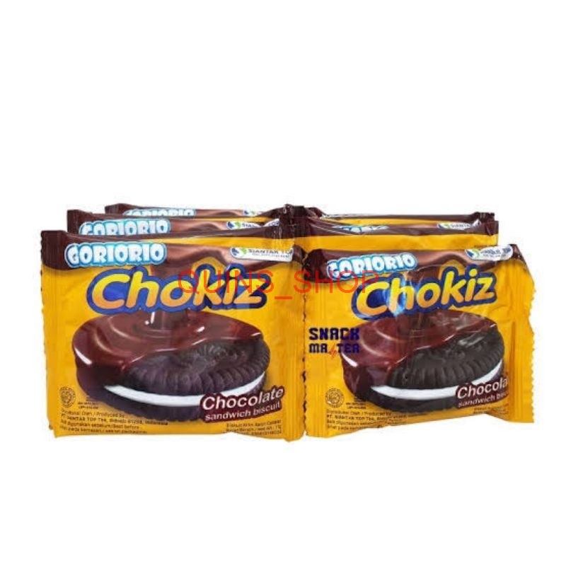 Goriorio Chokiz Renteng Isi 10Pcs / Goriorio Coklat Sandwich Biskuit quins_shop