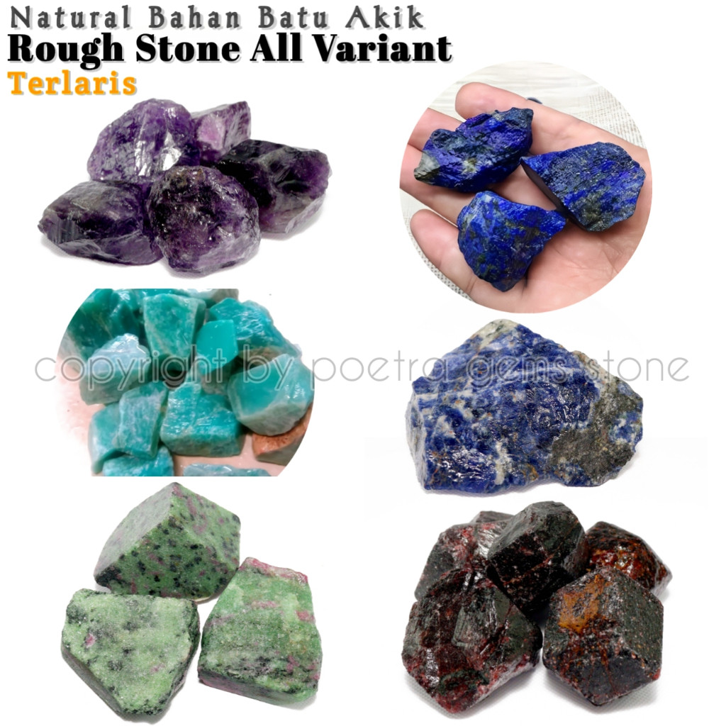 BISA CODDD!! Bahan Batu Akik Natural Rough Meaning Crystal Yaman Kecubung Pirus Bulu Macan Termurah