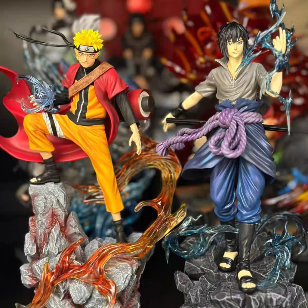 HOT Naruto Anime Figure Uzumaki Naruto Uchiha Sasuke Action Model Pvc Statue Desktop Ornament Collec