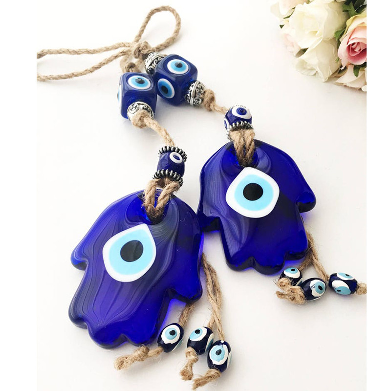 Blue Evil Eye Wall Hanging Hamsa wall Art Wall Decor Greek Evil Eye Home Decor Turkish Evil Eye Fati