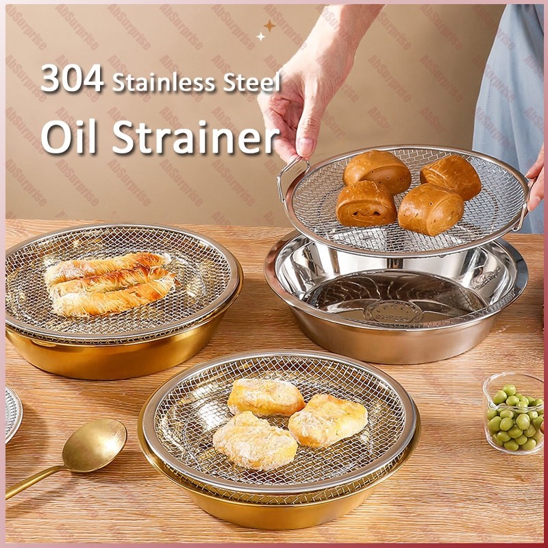 GO store - Stainless Steel Piring Minyak Saringan Gorengan Saringan Minyak Stainless Steel