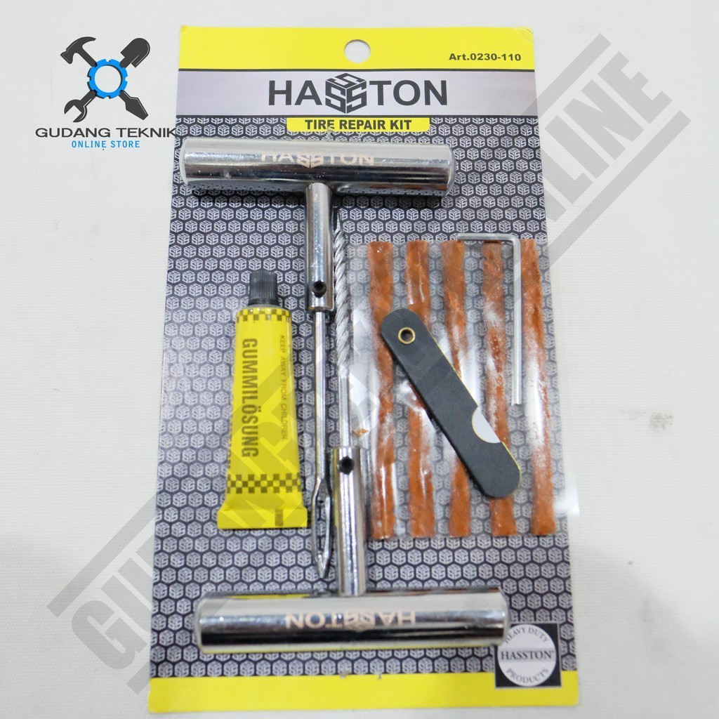 PROMO CUCI GUDANG Alat Tambal Ban Tubles HASSTON 0230-110 Gagang Besi Tire Repair Kit  - Tambal Ban 
