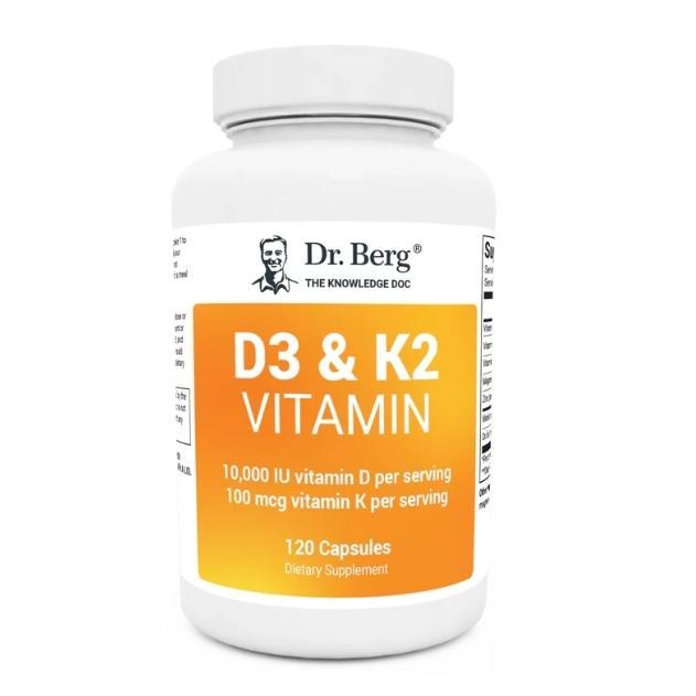 Dr.Berg D3 & K2 Vitamin 5000 IU & 10.000 IU 60 & 120 Capsules - 10000IU-120Caps