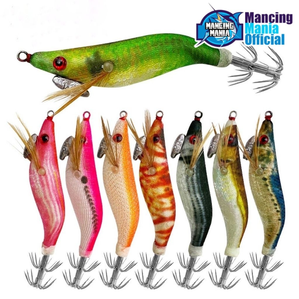 MMT7 Egi Umpan Pancing Cumi Ukuran 1.5 Squid Jig Bentuk Udang Untuk Memancing Casting