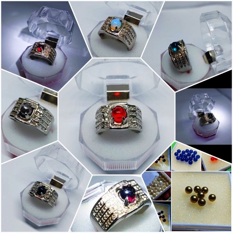 CINCIN BATU  MERAH MINI BULAT  CINCIN BATU AKIK PRIA WANITA
