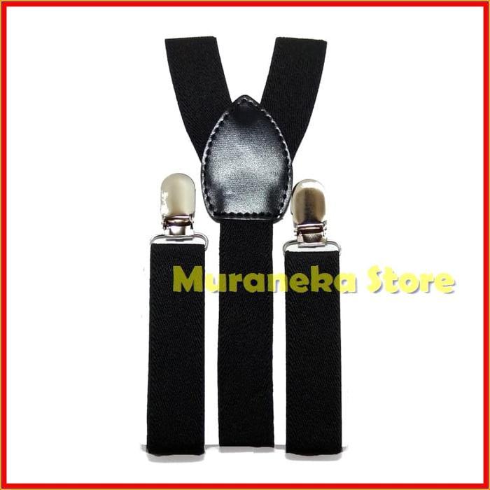 Bretel Suspender HITAM Baju Dewasa Polos Tali Kodok Jojon Jeans Denim terlaris